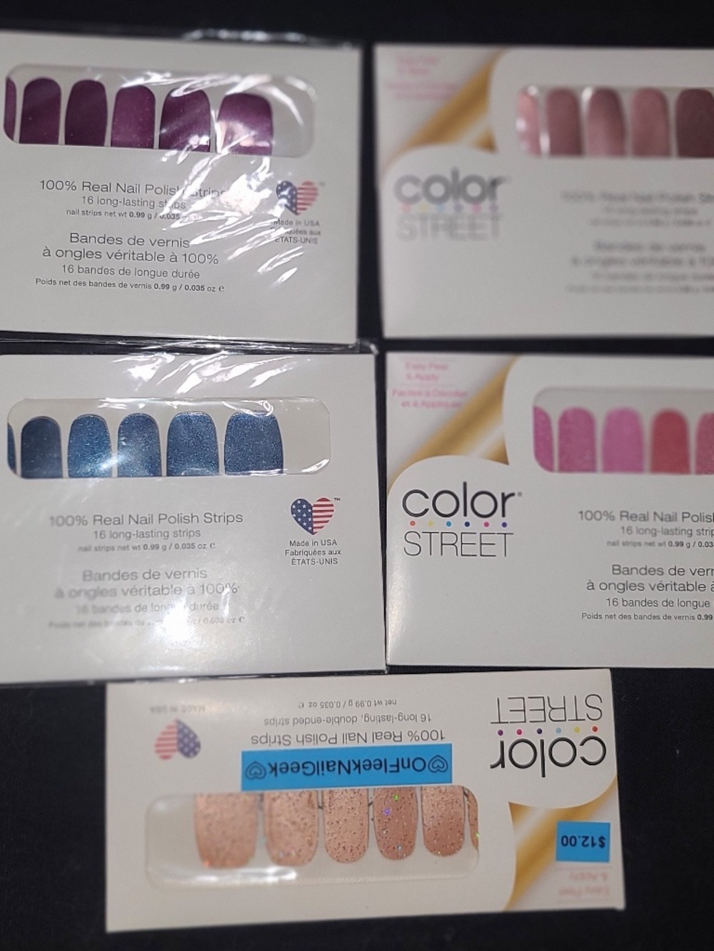 Nice lot of 5 Color Street Nail Strips NWT
